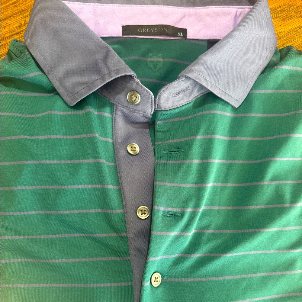 Greyson Green and Gray Polo Shirt